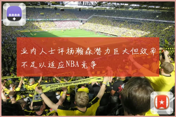 业内人士评杨瀚森潜力巨大但效率不足以适应NBA竞争